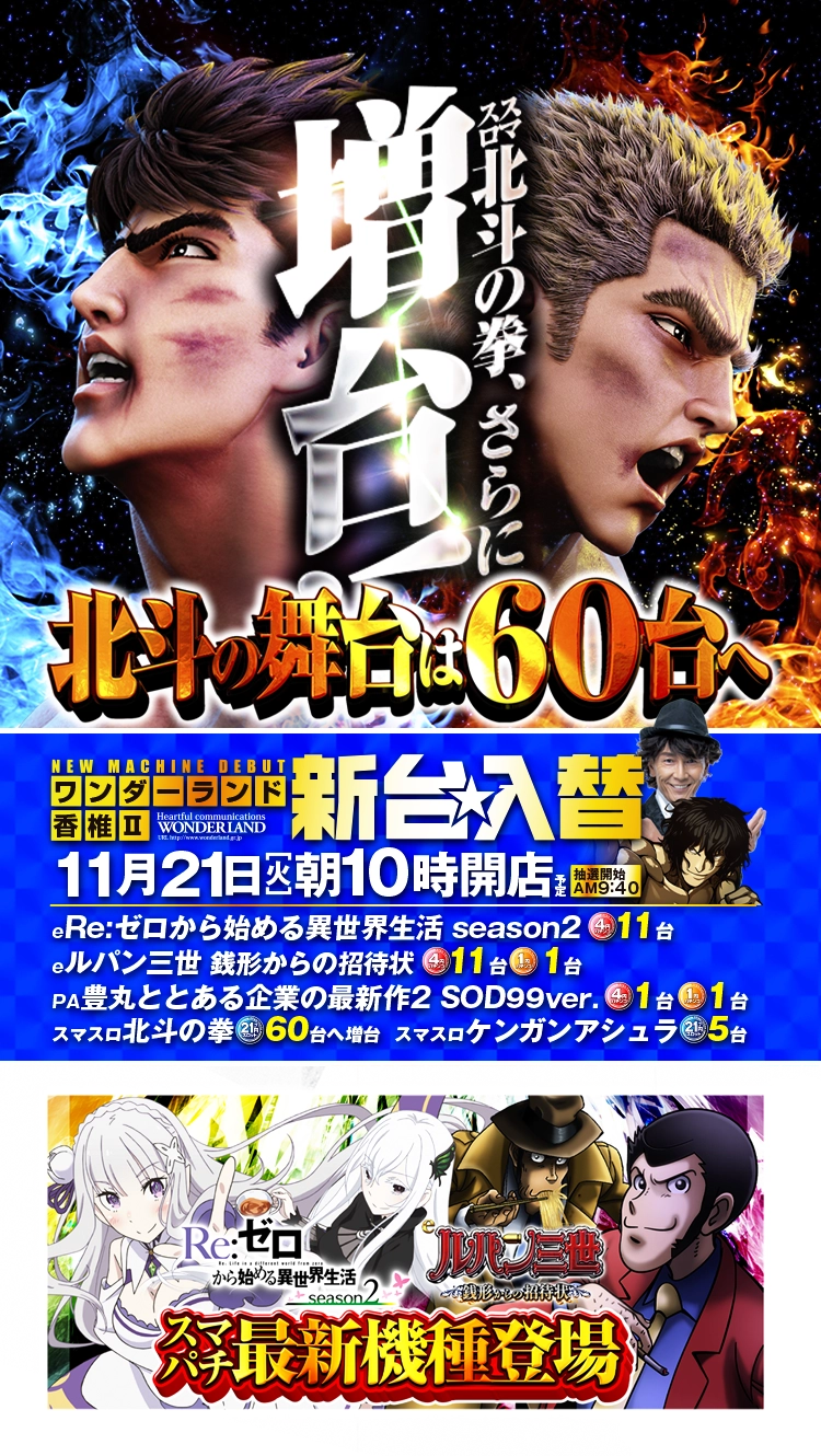 ワンダーランド新台入替
